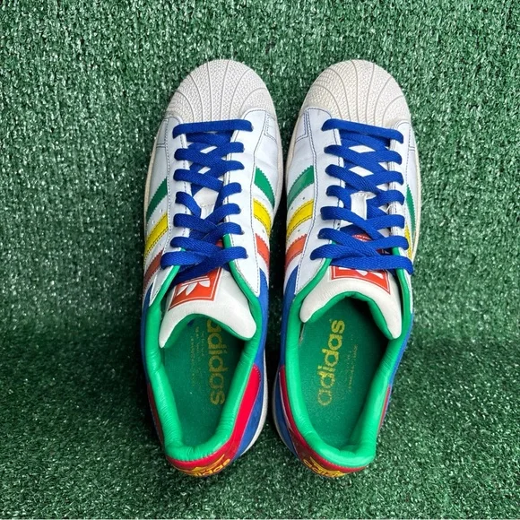 ADIDAS Original Superstar 2 II CB White Rasta Shell Mens Sneakers Size 9